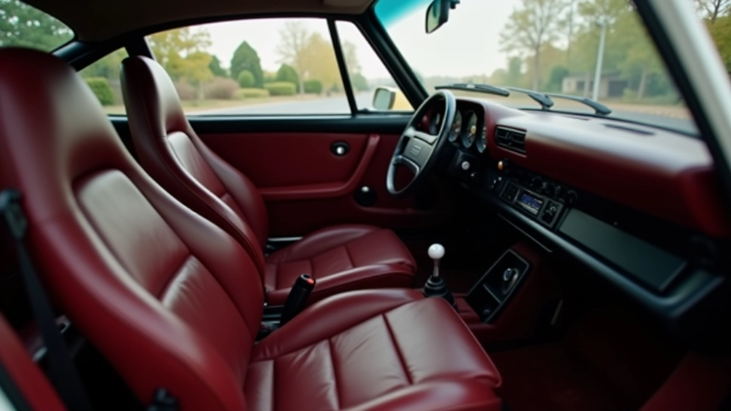 1985 metų Porsche 911 3.2 Carrera salonas, oda sėdynės, klasikinis interjeras