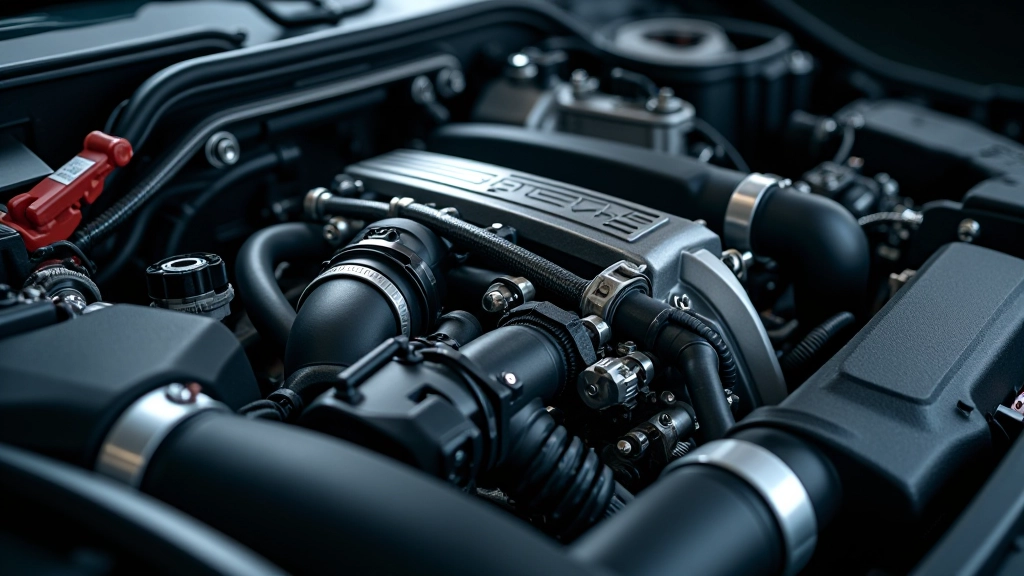 BMW M3 variklio skerspjūvis, rodantis technines detales